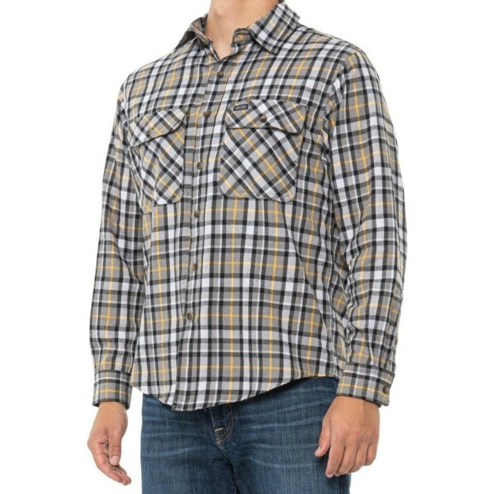 Smith's Workwear Men’s 2-Pocket Buffalo Plaid Flannel Shirt Size L